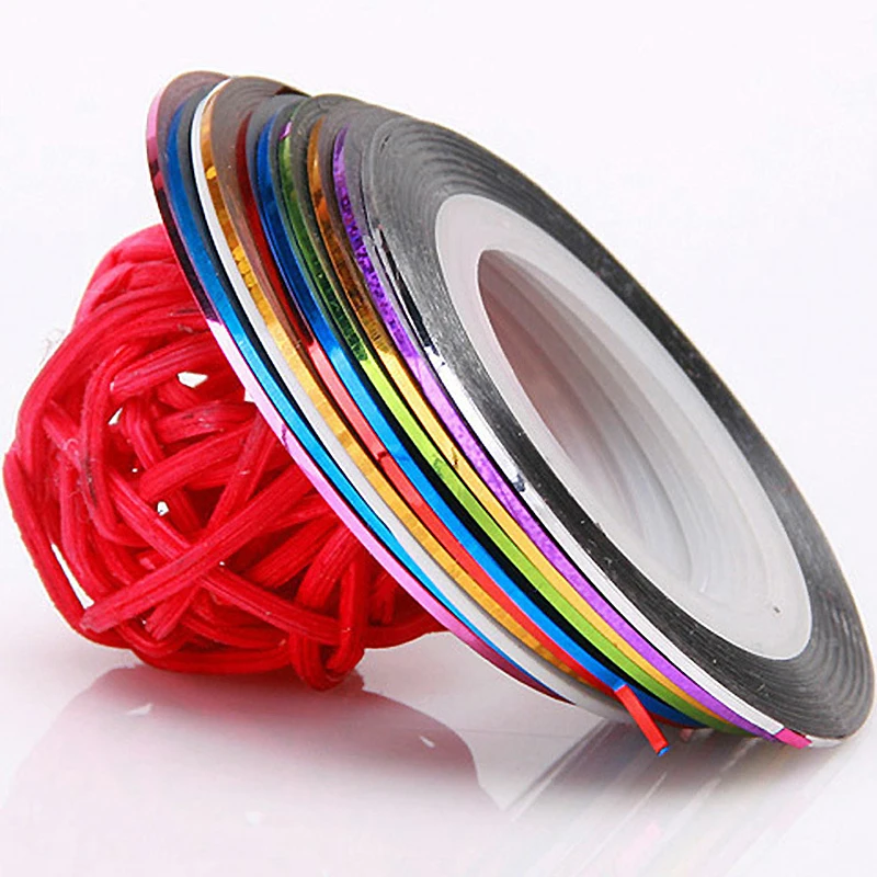 Striping Tape Nail - 10 Rolls 1mm Nail Art Striping
