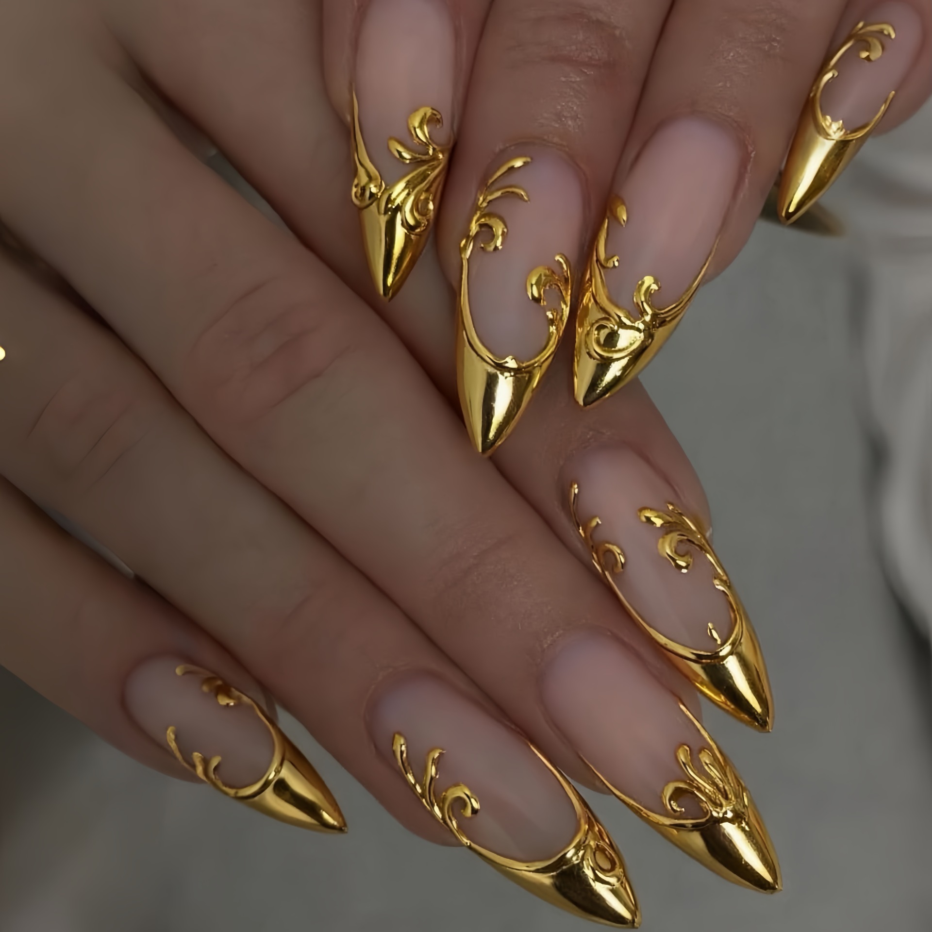 Nail Art Aesthetic - 3D Fake Nails for Women Girls