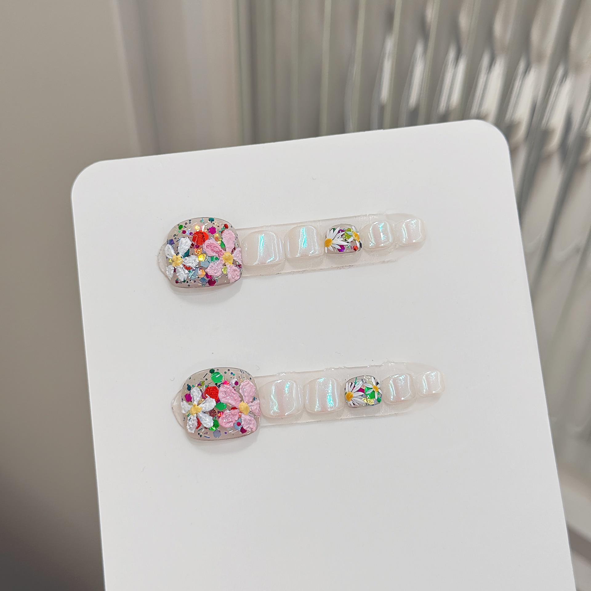 Nail Art Aesthetic - 12pcs Handmade Press on Toenails Colorful