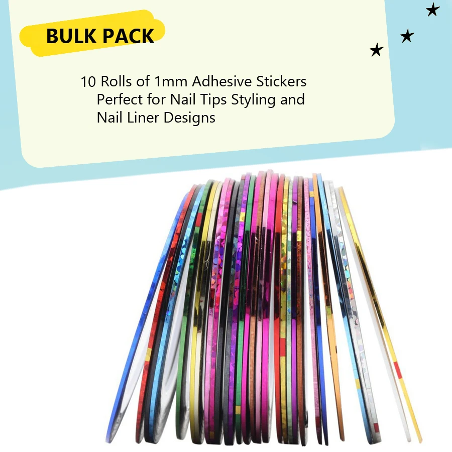 10 Rolls 1mm Nail Art Striping - đánh giá và giá Striping Tape Nail