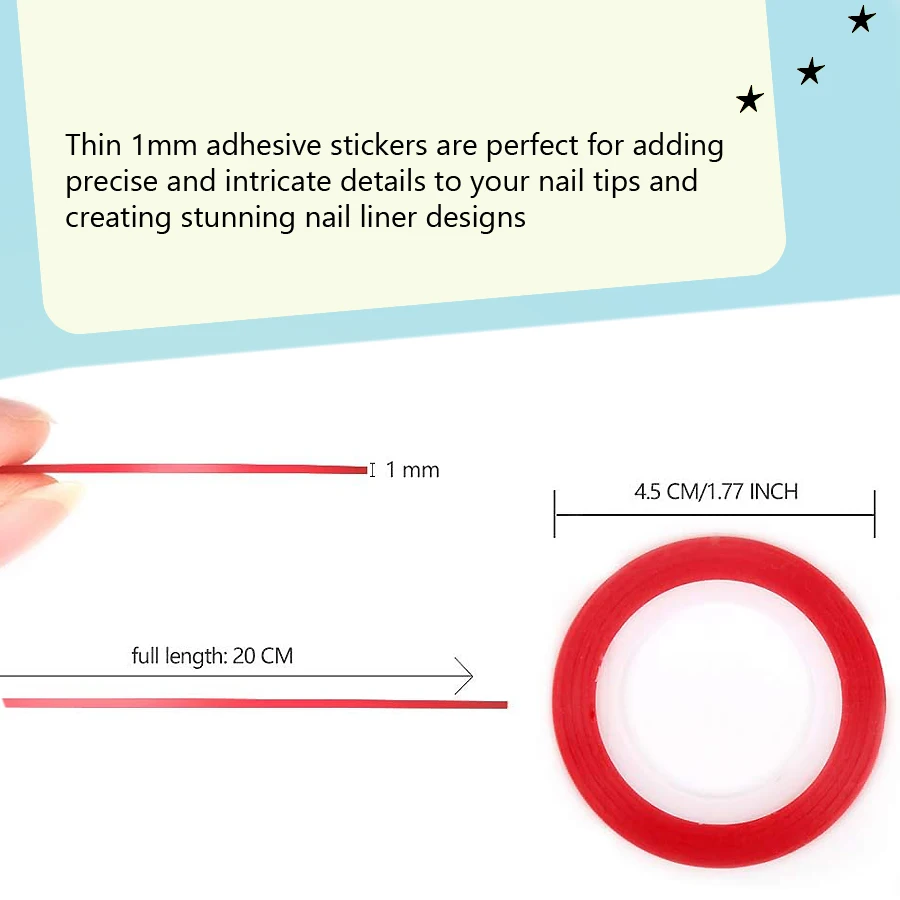 10 Rolls 1mm Nail Art Striping - đánh giá và giá Striping Tape Nail