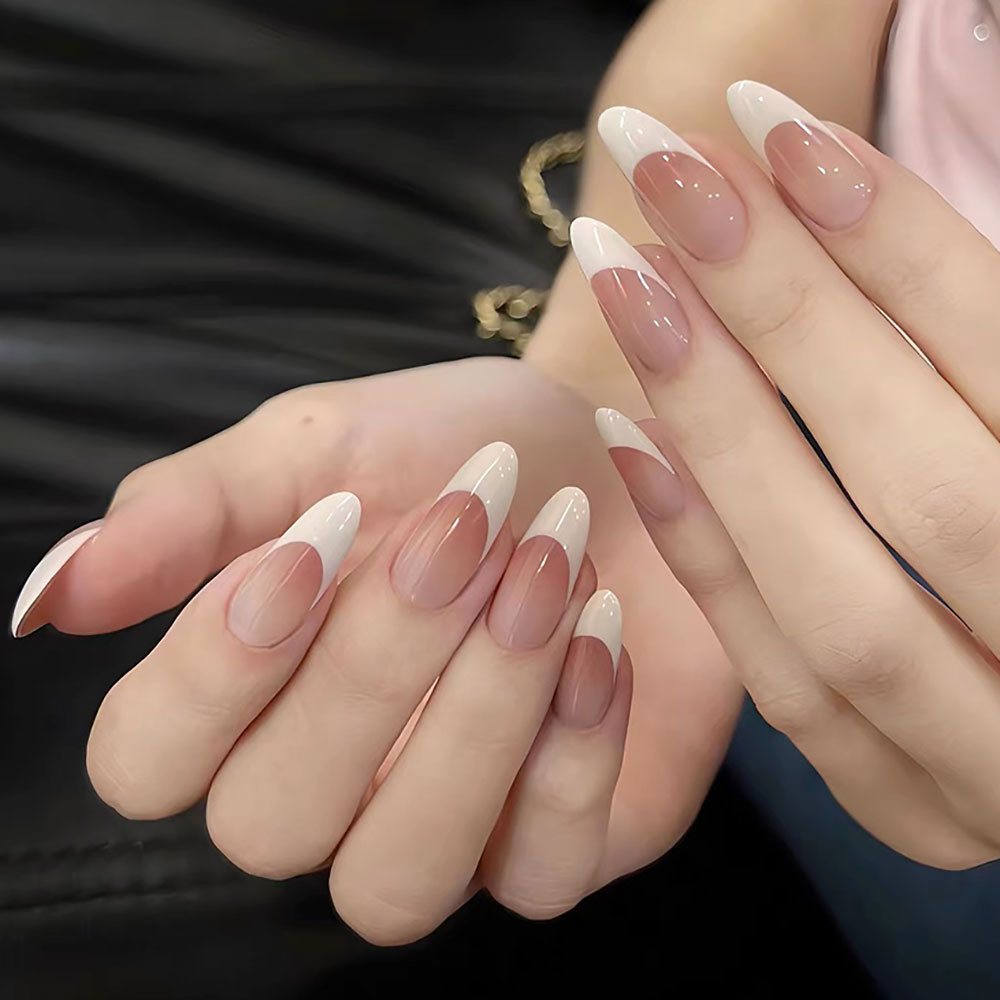 120pcs Pink Medium Almond Fren - đánh giá và giá Nail Art Aesthetic