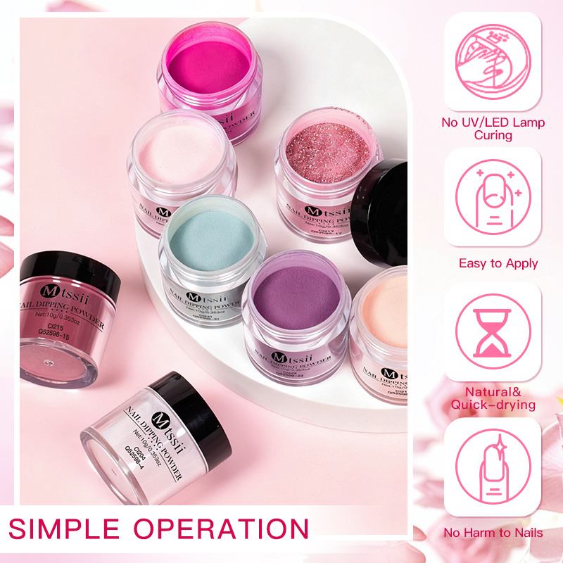 10PCS/Set Dip Nails Powder Kit - đánh giá và giá Nail Art Chrome