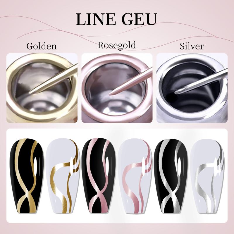 Gold Silver Metallic Liner Gel - đánh giá và giá Nail Art Chrome
