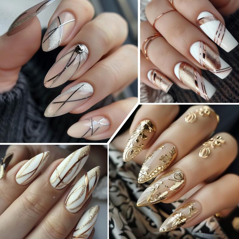 Gold Silver Metallic Liner Gel - đánh giá và giá Nail Art Chrome