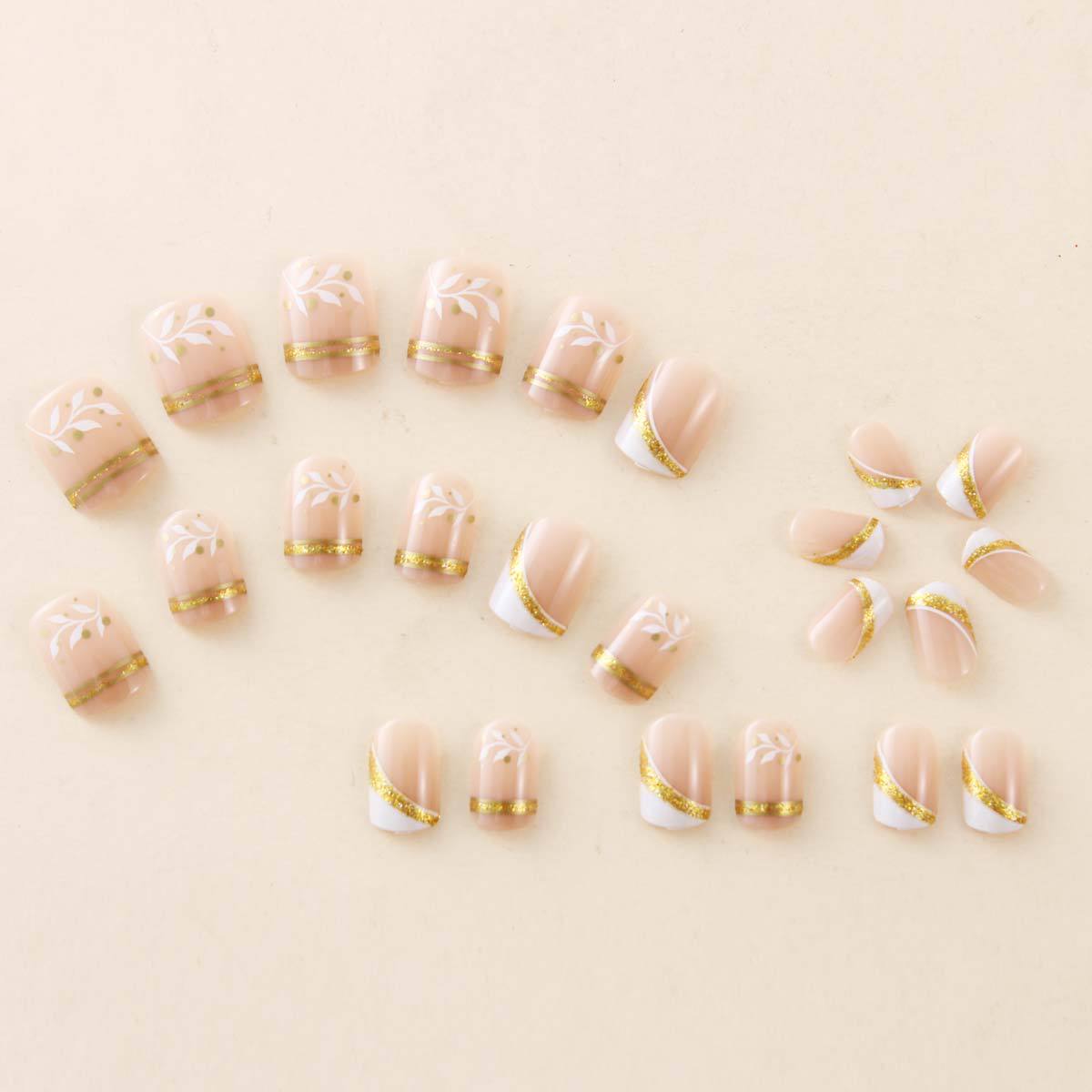 Nude Short Square Press On Nai - đánh giá và giá Nail Art Aesthetic