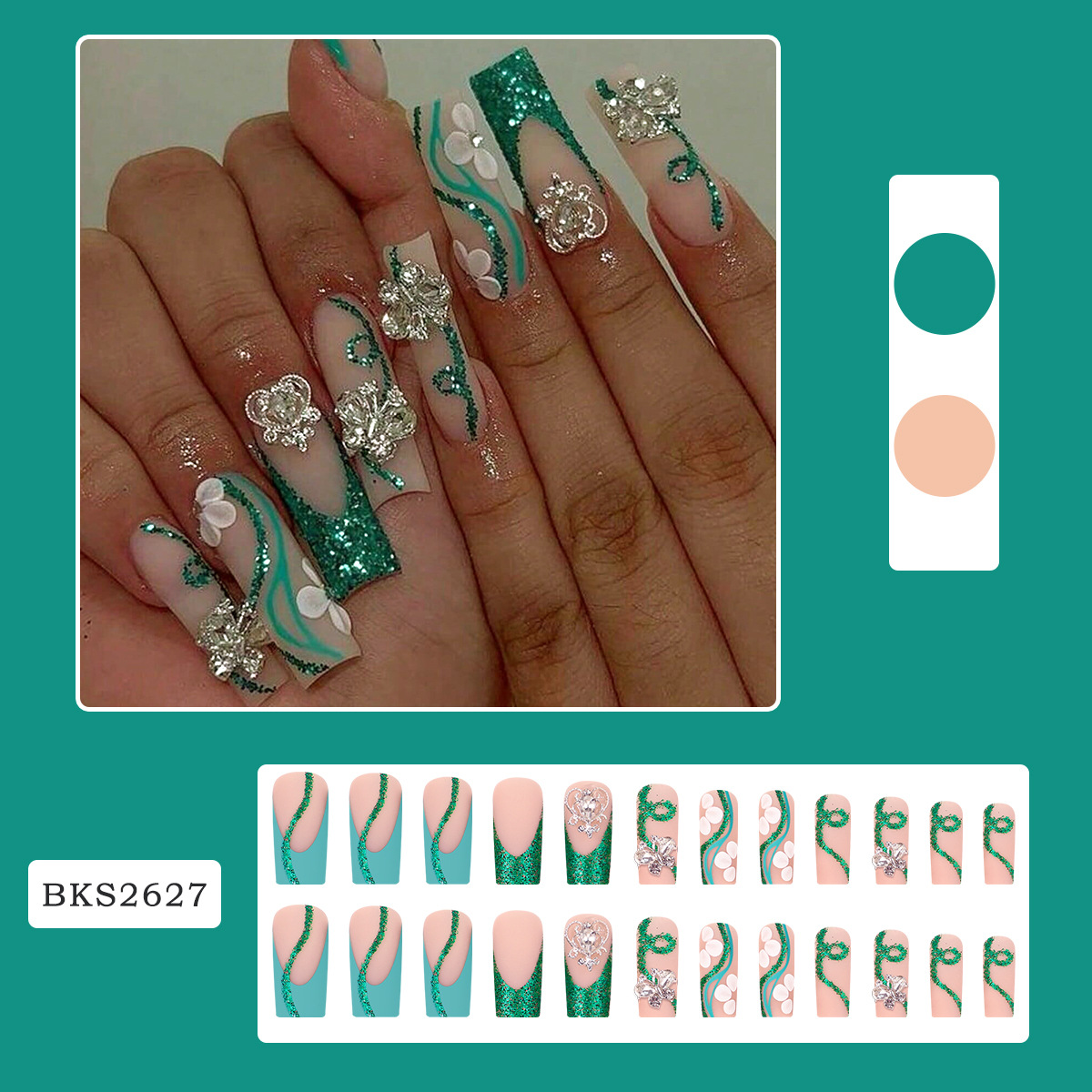 Long Coffin Press on Nails Bal - đánh giá và giá Nail Art Aesthetic