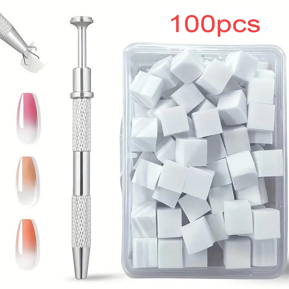 50/100Pcs White Mini Nail Spon - đánh giá và giá Nail Art Chrome