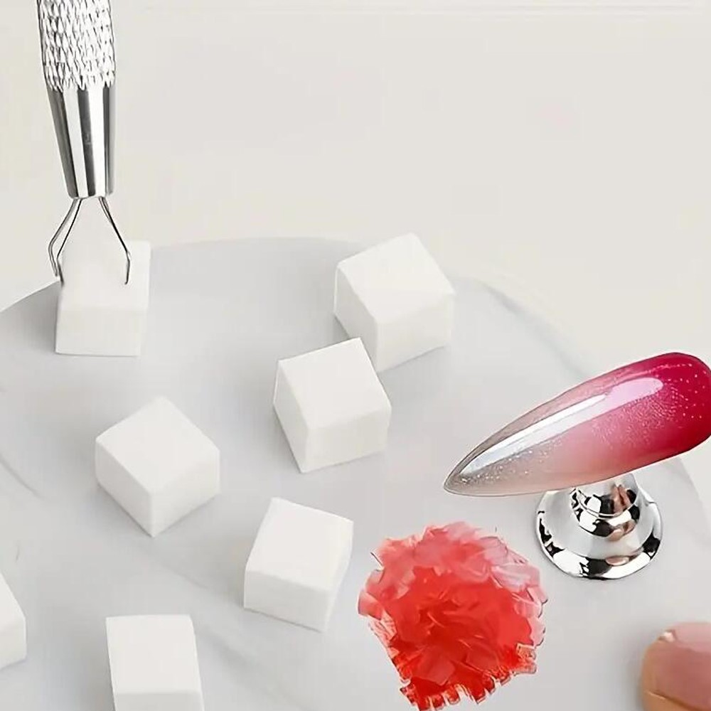 50/100Pcs White Mini Nail Spon - đánh giá và giá Nail Art Chrome