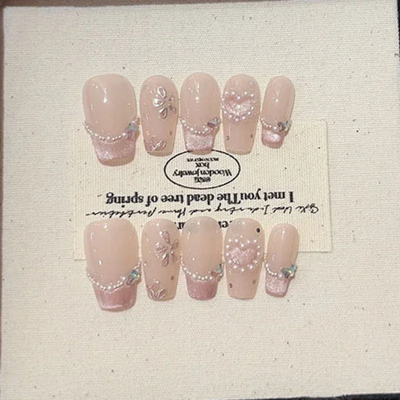 10pcs Cute Handmade Cat Eye Po - đánh giá và giá Nail Art Pink Cat Eye