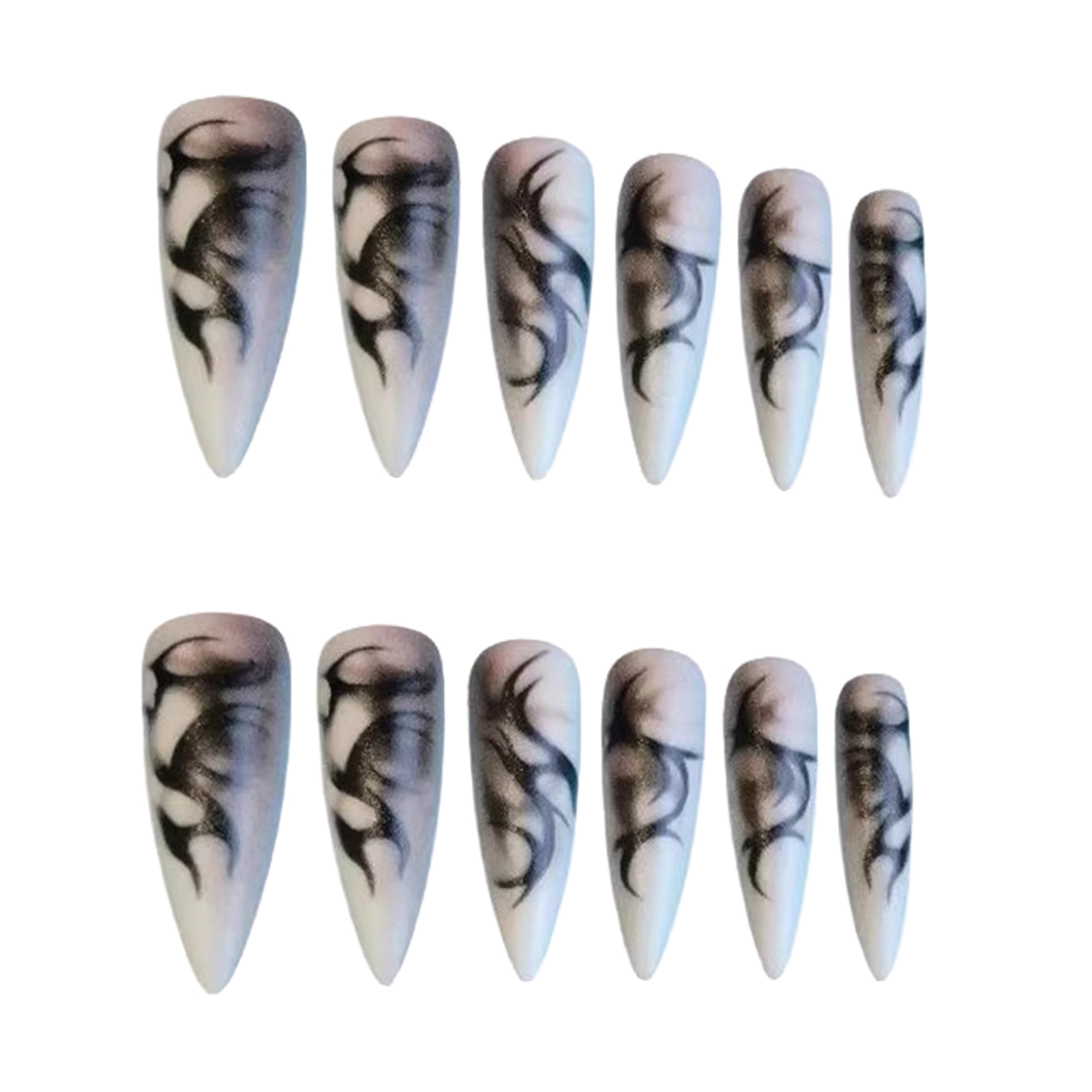 24pcs Punk Cool Long Pointed F - đánh giá và giá Nail Art Aesthetic