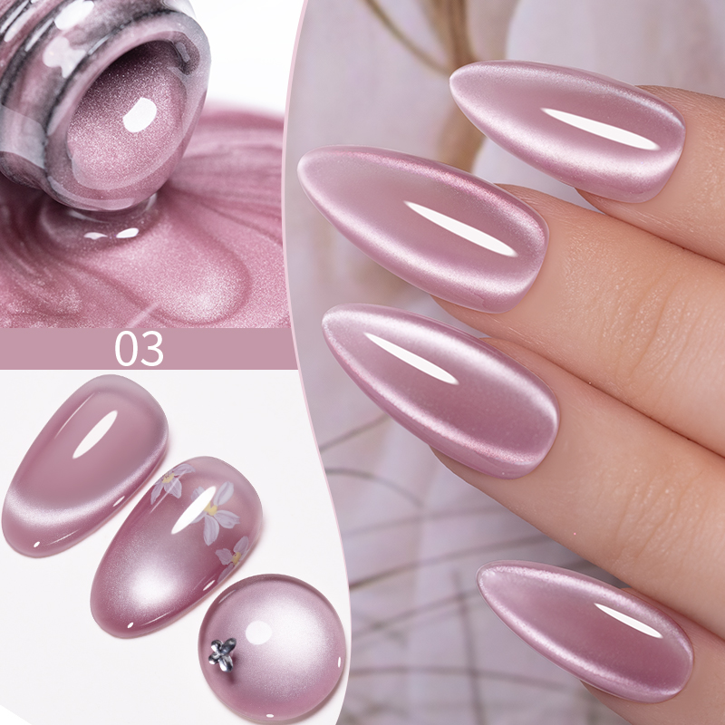 7.5ML Cherry Pink Jelly Glass  - đánh giá và giá Nail Art Pink Cat Eye