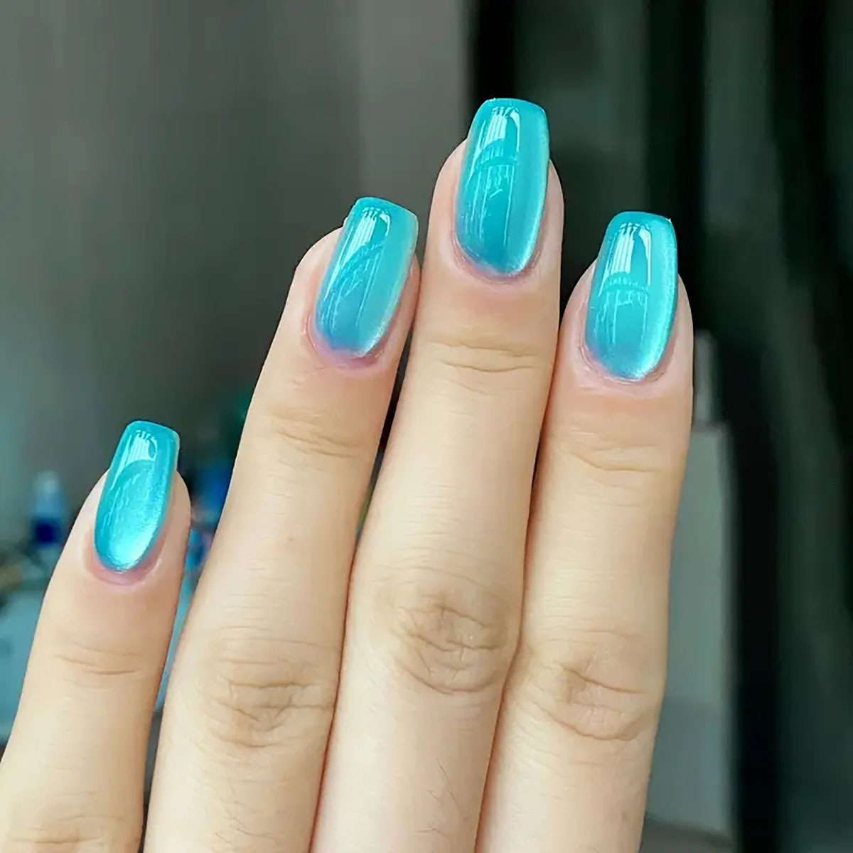 24pcs/30pcs short square balle - đánh giá và giá Nail Art Pink Cat Eye