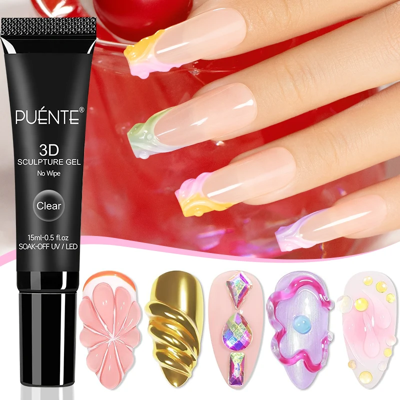 15ML Clear 3D No Wipe Sculptur - đánh giá và giá Nail Art Chrome