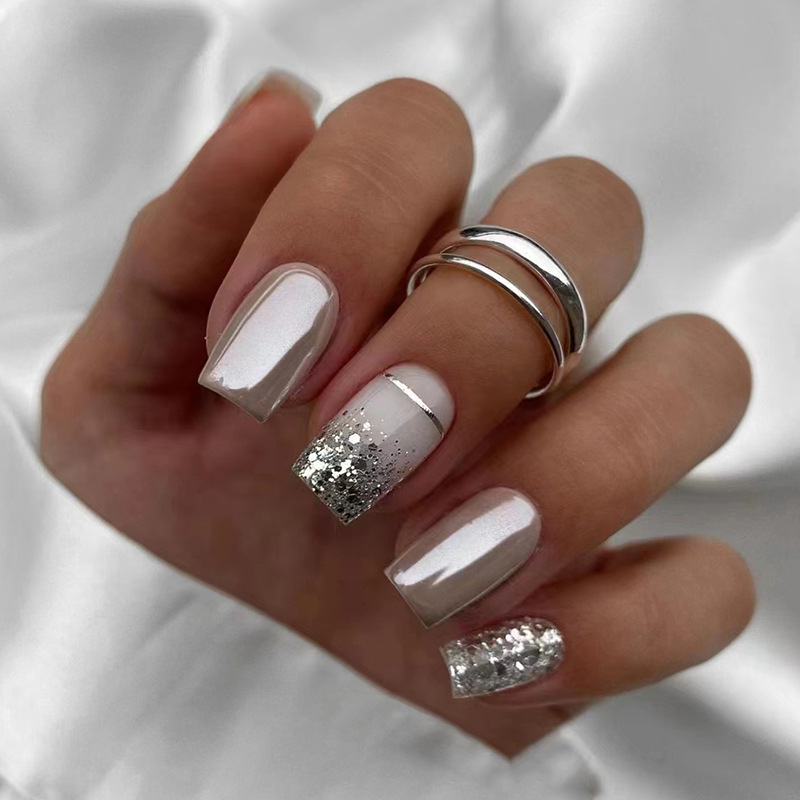 Short Square fake nails for wo - đánh giá và giá Nail Art Aesthetic