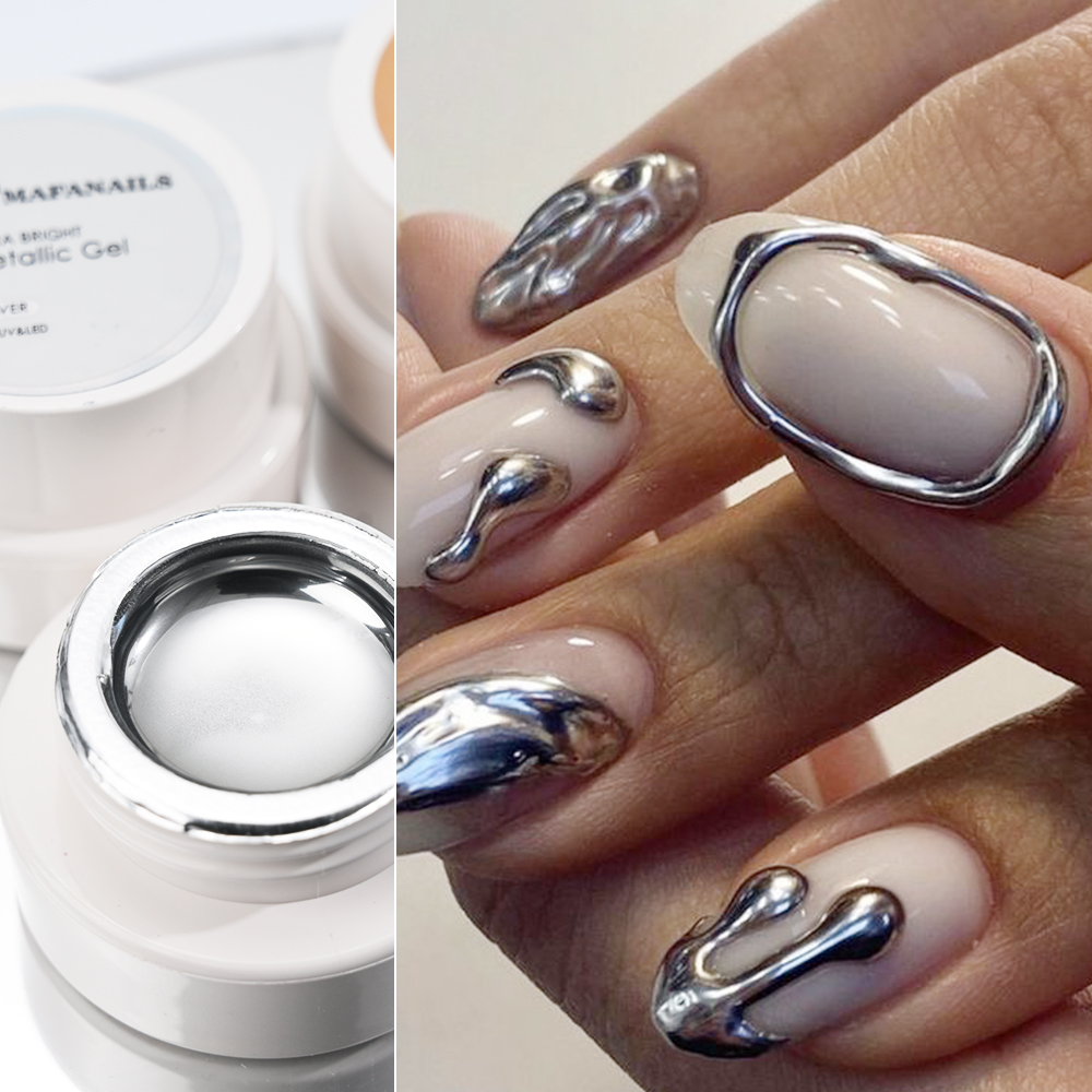5ml Silver Gold Metallic Gel N - đánh giá và giá Nail Art Chrome