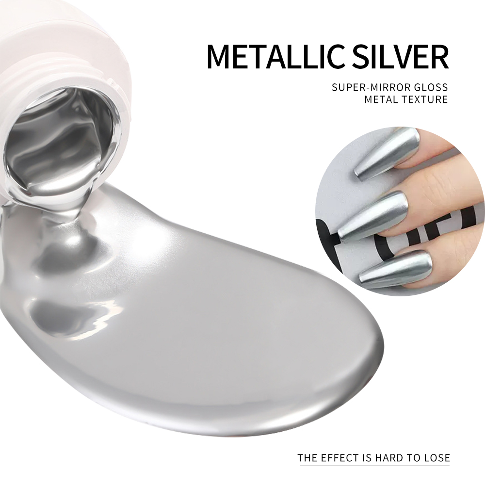 5ml Silver Gold Metallic Gel N - đánh giá và giá Nail Art Chrome