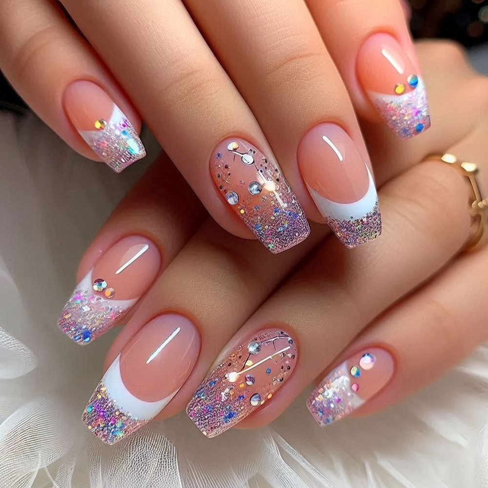 24pcs/set Short Medium fake na - đánh giá và giá Nail Art Aesthetic