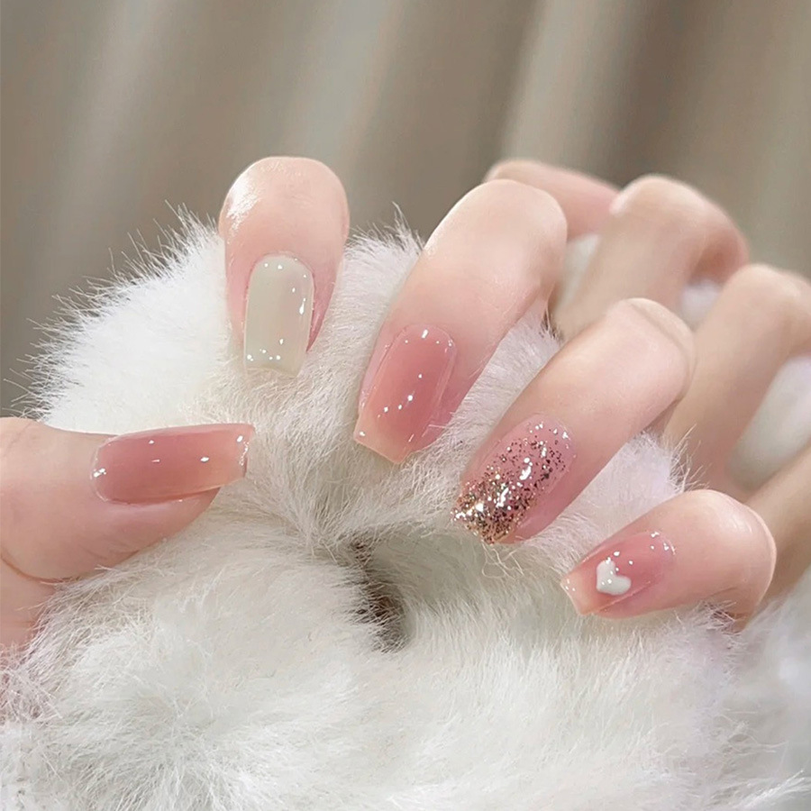 24pcs/set Short Medium fake na - đánh giá và giá Nail Art Aesthetic