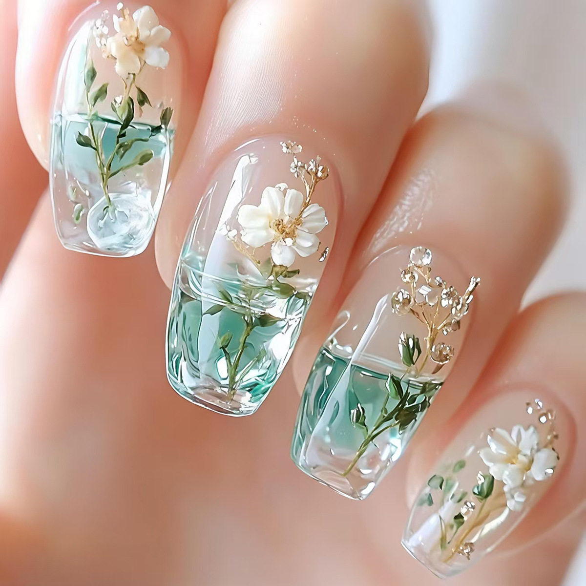 Medium fake nails for women gi - đánh giá và giá Nail Art Aesthetic