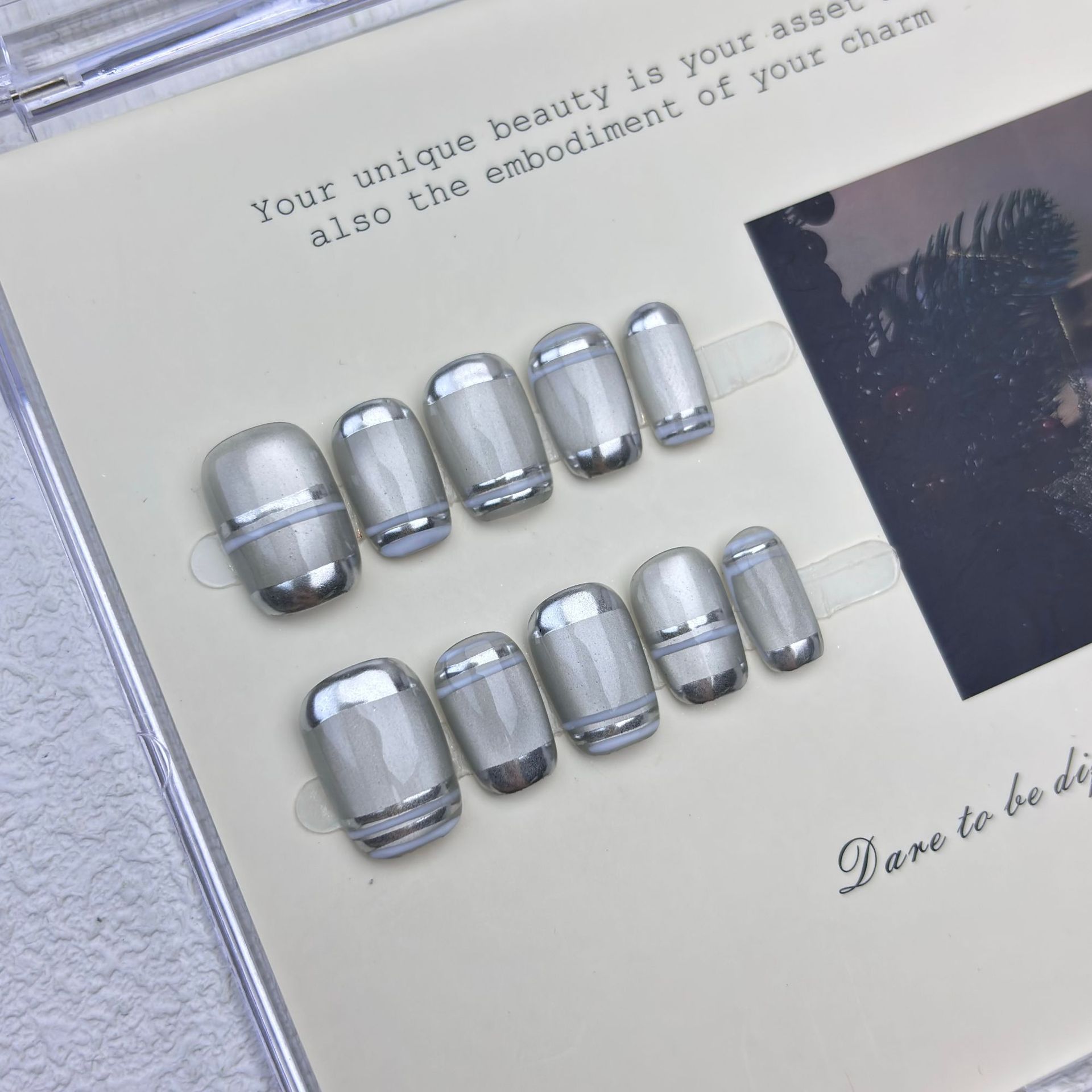 10pcs Aurora Chrome Press on N - đánh giá và giá Nail Art Chrome