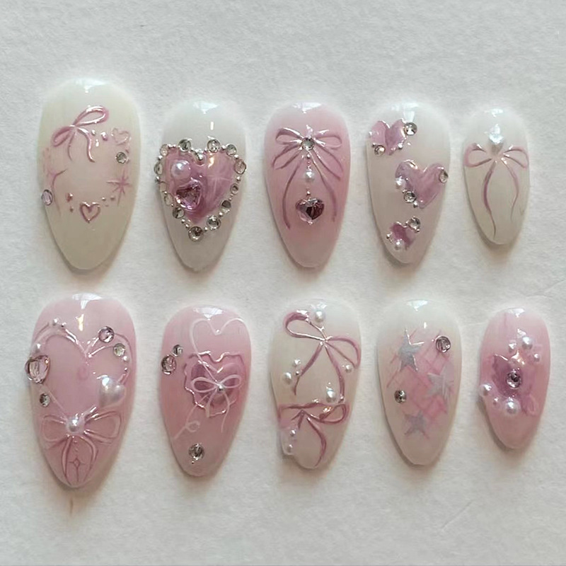 24Pcs Green French Fake Nails  - đánh giá và giá Nail Art Aesthetic