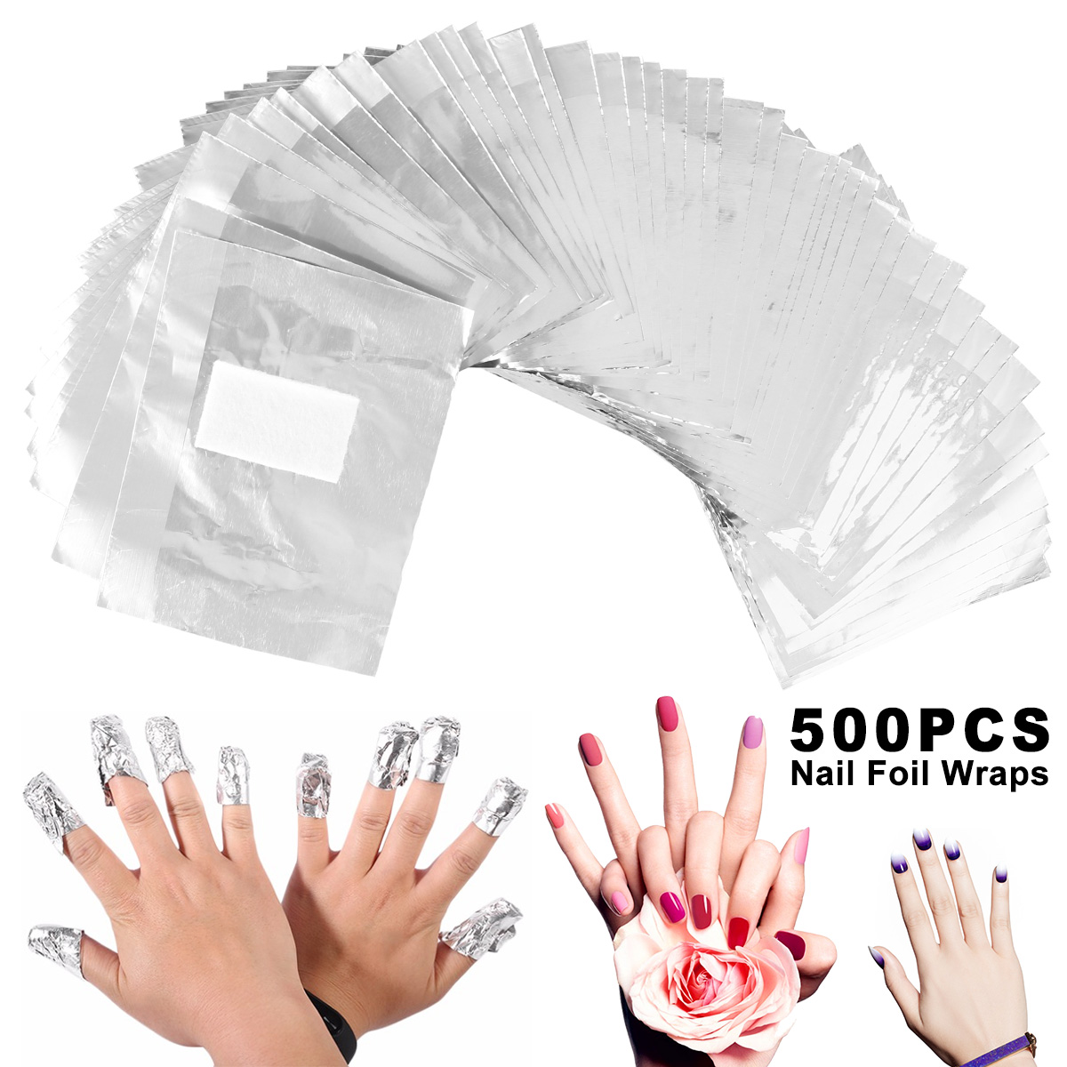 500/1000Pcs Aluminium Foil Gel - đánh giá và giá Nail Art Ideas