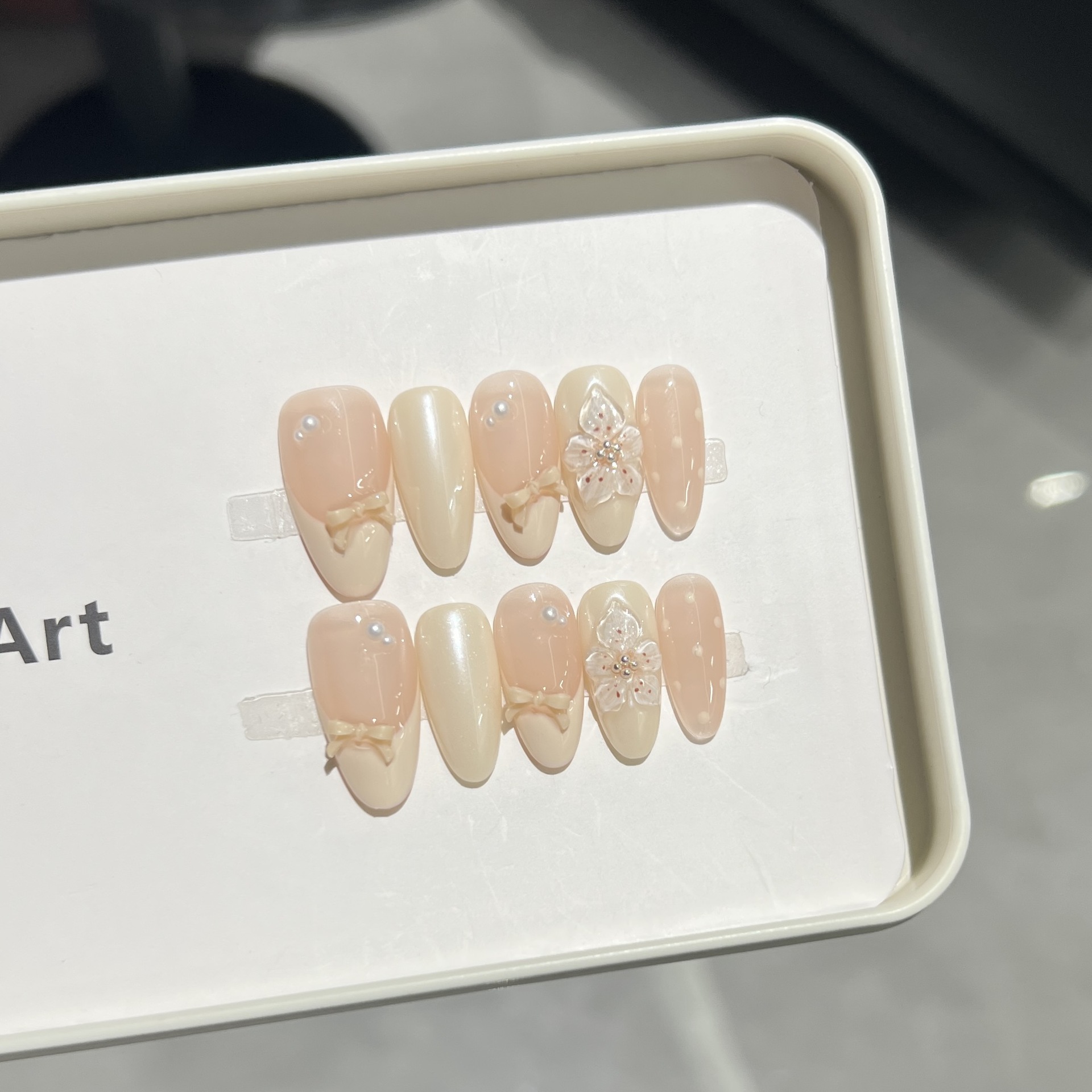 10Pcs Milky Nude Gentle Handma - đánh giá và giá Nail Art Aesthetic