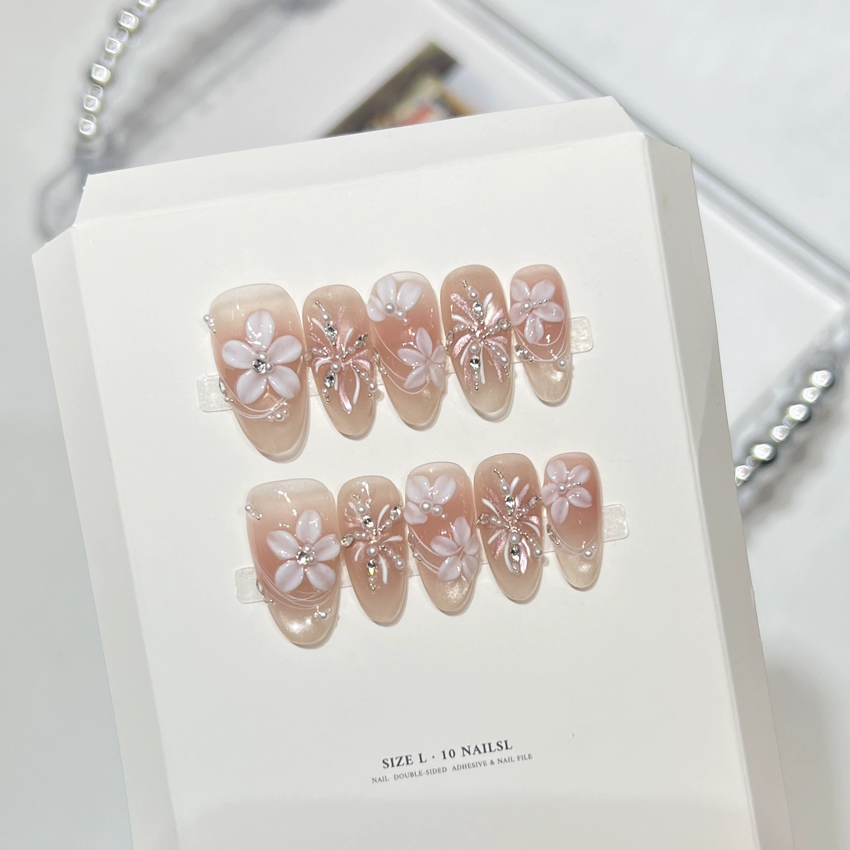 10Pcs Milky Nude Gentle Handma - đánh giá và giá Nail Art Aesthetic