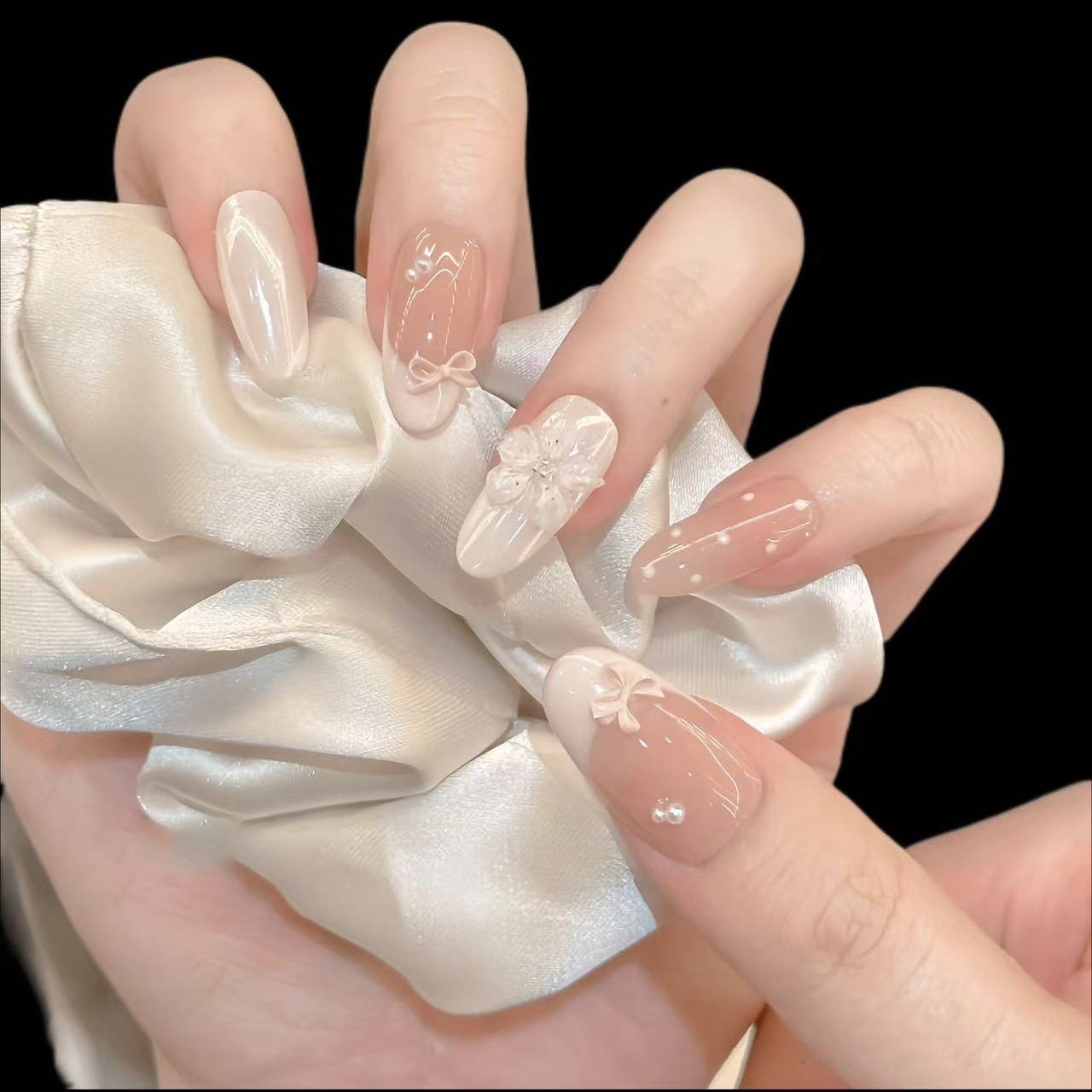 10Pcs Milky Nude Gentle Handma - đánh giá và giá Nail Art Aesthetic