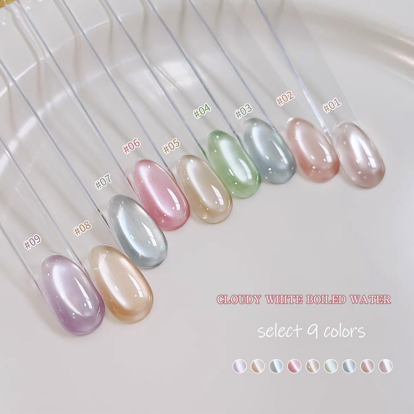 SHAKA 1pcs Clear Cloudy White  - đánh giá và giá Nail Art Pink Cat Eye