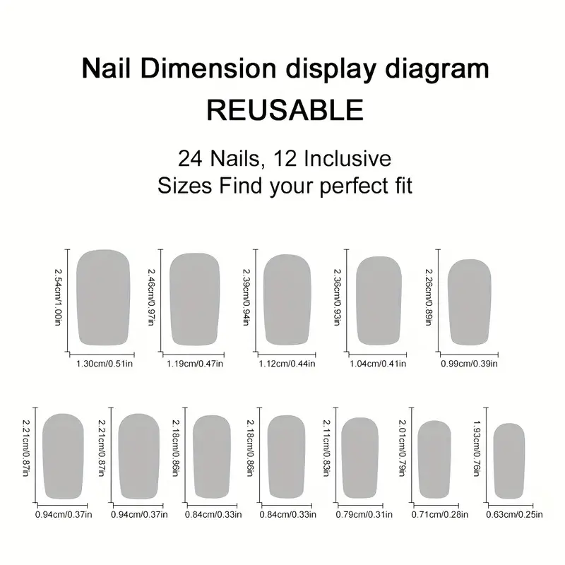 24 pieces of medium square fro - đánh giá và giá Nail Art Aesthetic